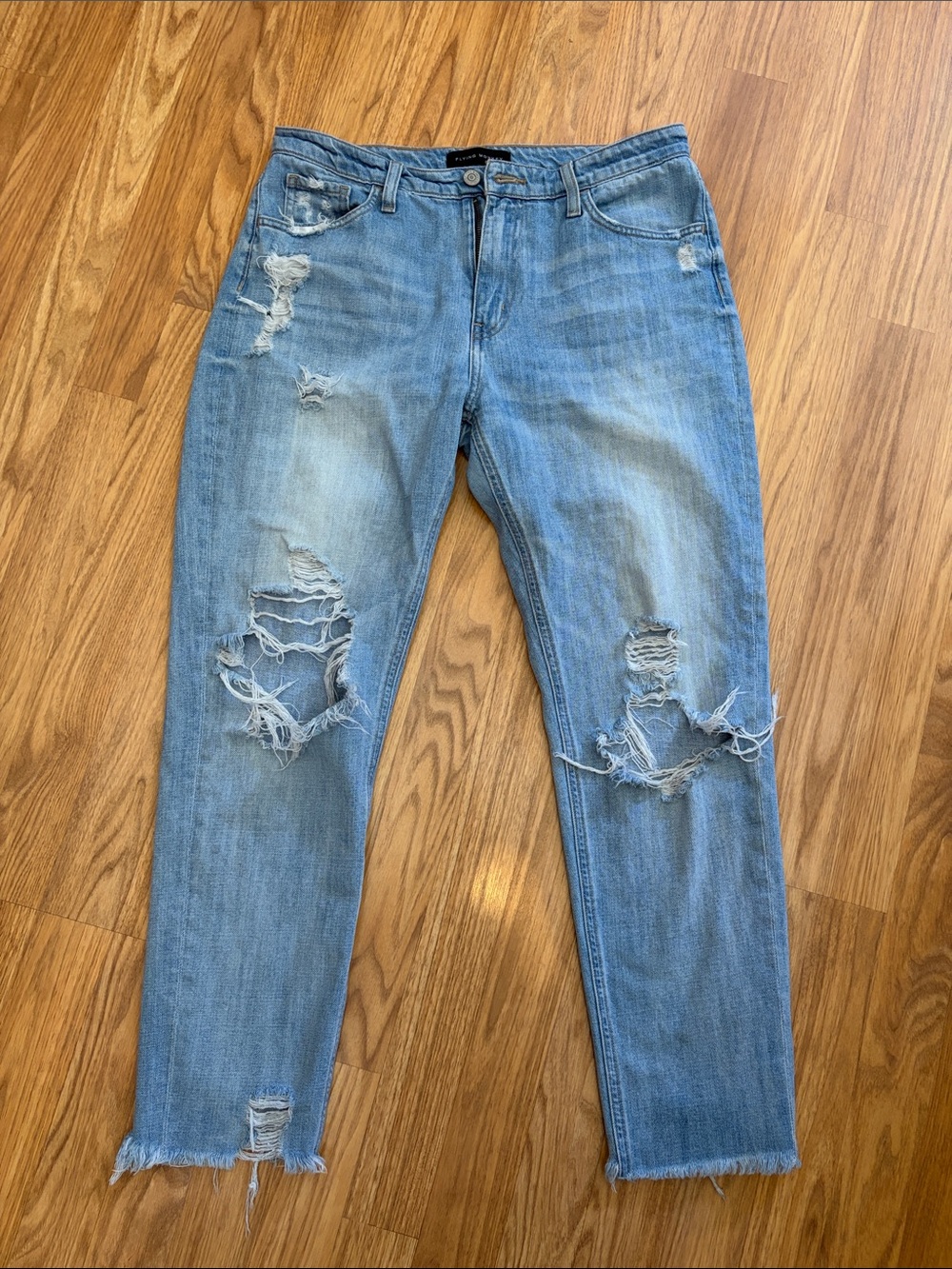 Flying Monkey Jeans Distressed Frayed Boyfriend Jeans Size 29